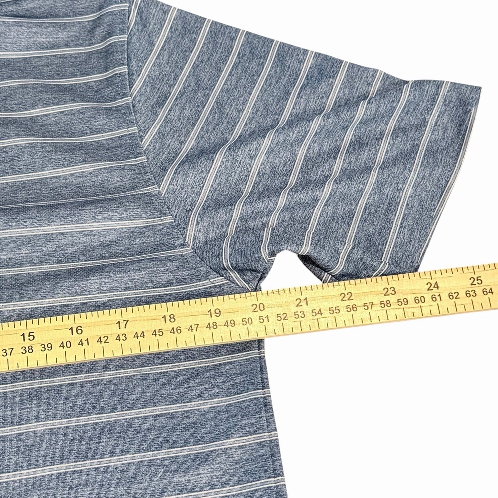 Pebble Beach Dry-Luxe Performance Men's Blue Striped Golf Polo Shirt Small - Picture 7 of 7